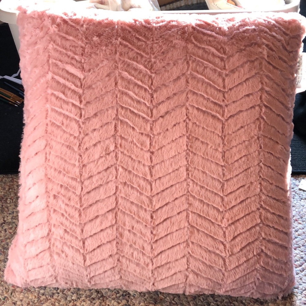 Soft Fluffy Blush Throw Pillow